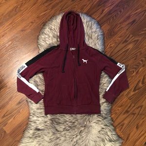 PINK Victoria Secret Maroon Hoodie & Sweatpants Set SZ Small